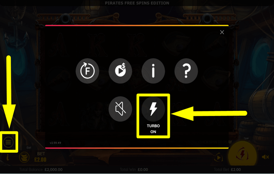 Pirates Free Spins Edition CONTROL GAME SPEED.