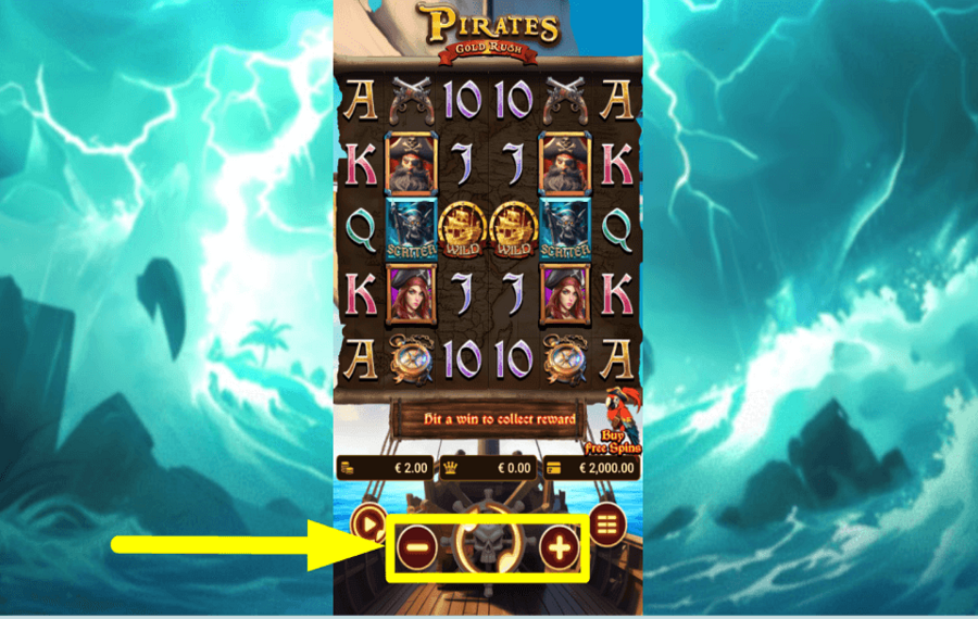 Pirates Gold Rush CAST YOUR WAGER.