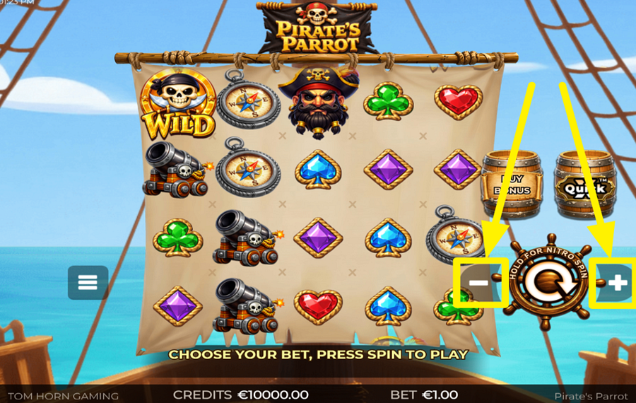 Pirates Parrot ASSIGN A BET VALUE.