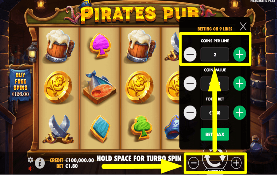 Pirates Pub ADJUST THE COINS.
