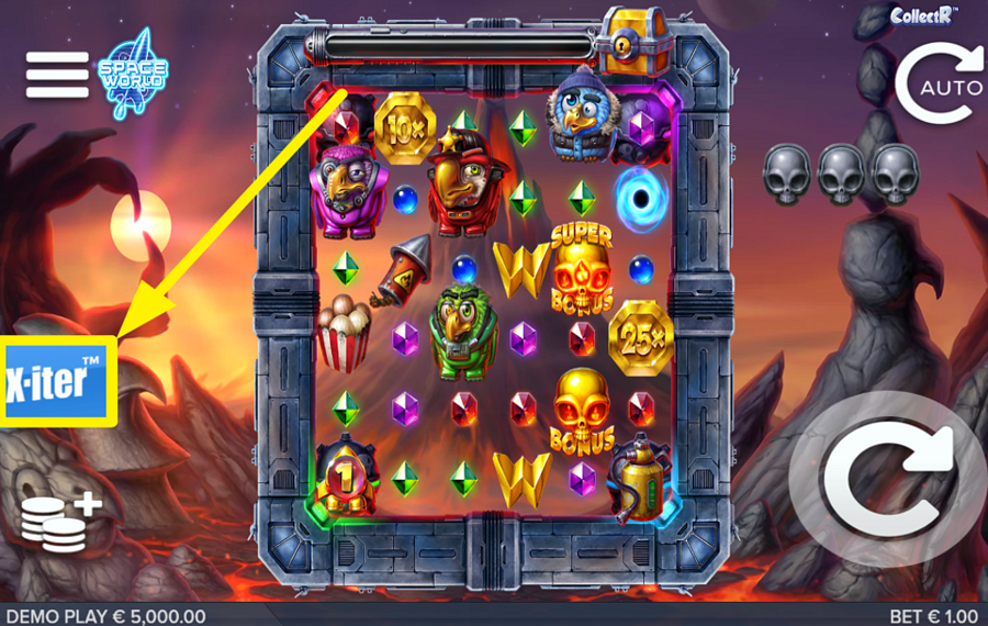Pirots 4 Inferno ACTIVER UNE FONCTION X-ITER.