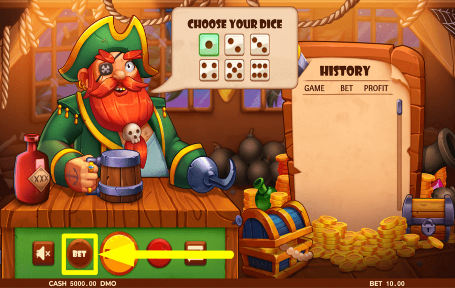 Pixmove Pirate Dice CONTRÔLEZ LA MISE.