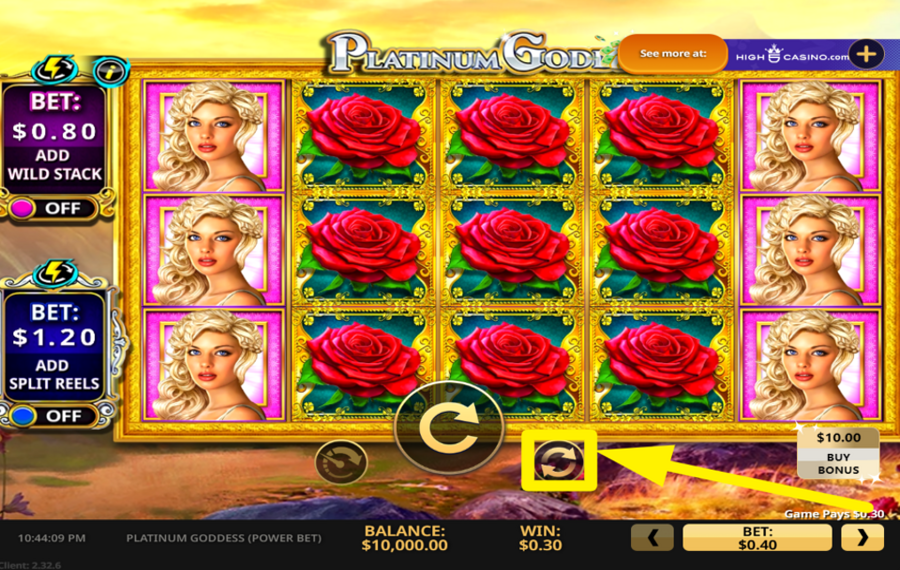 Platinum Goddess Power Bet CHOOSE AUTOMATIC SPINS.