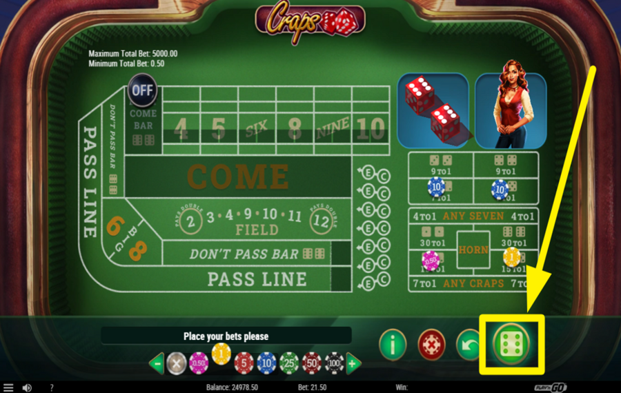 Play n GO Craps ROLL THE DICE!