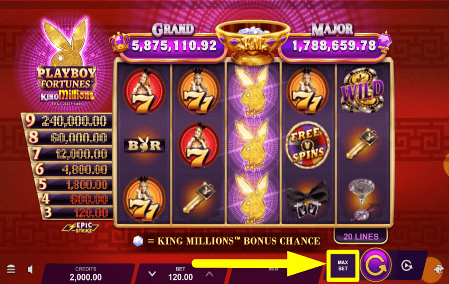 Playboy Fortunes King Millions PAYEZ PLUS DE CRÉDITS.
