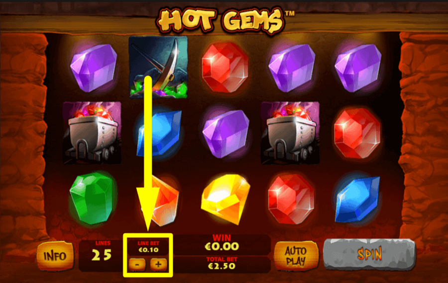 Playtech Hot Gems ВЫБЕРИТЕ СУММУ СТАВКИ.