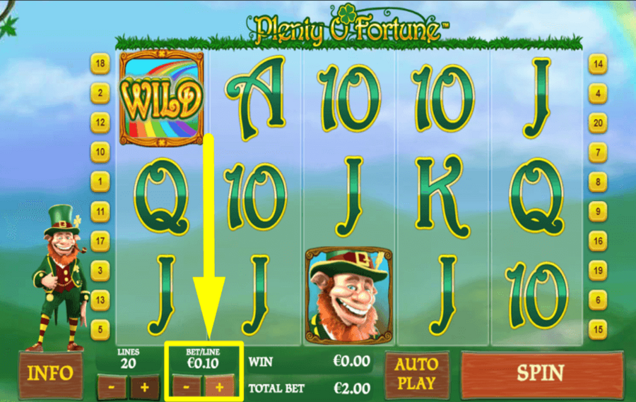 Plenty O Fortune ВЫБЕРИТЕ СУММУ СТАВКИ.