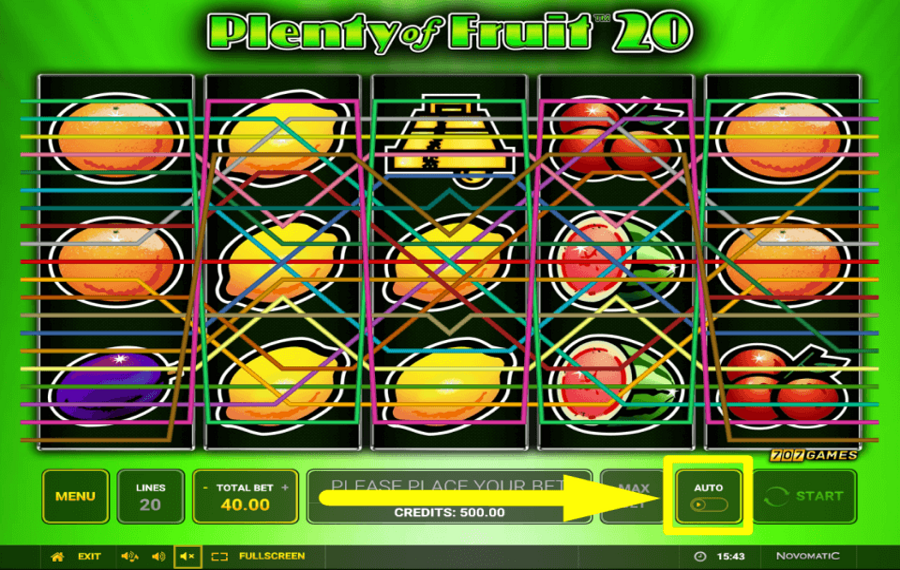 Plenty of Fruit 20 SELEZIONA GIRI AUTOMATICI.