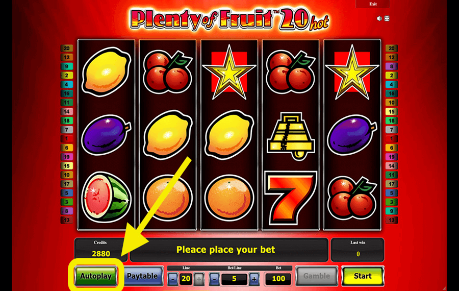 Plenty of Fruit 20 Hot Using the optional “Autoplay” feature.