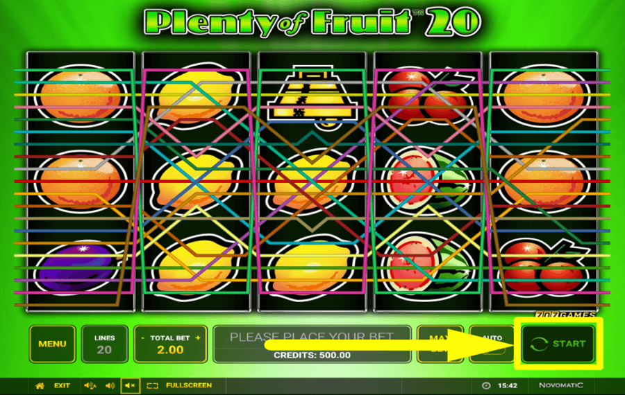 Plenty of Fruit 20 INIZIA IL GIOCO.