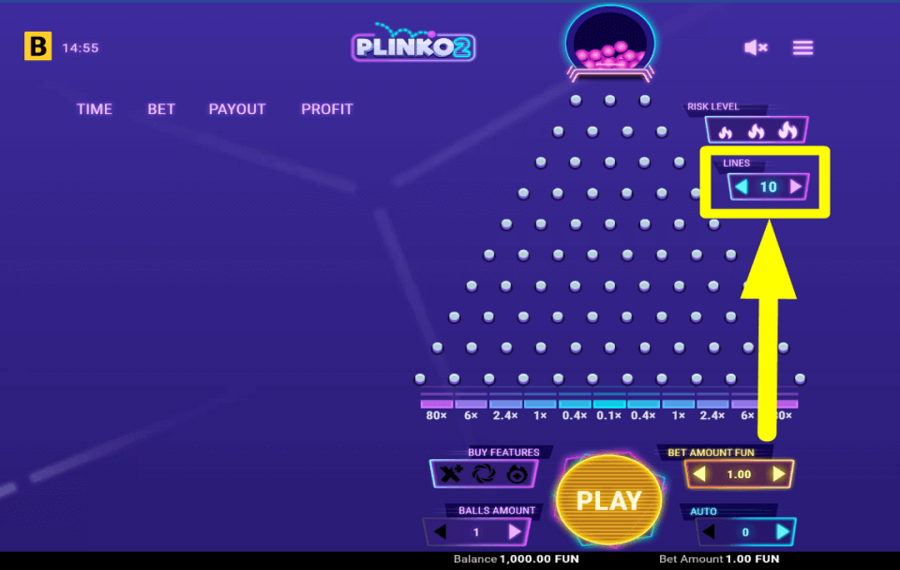 Plinko 2 AJUSTER LES LIGNES.