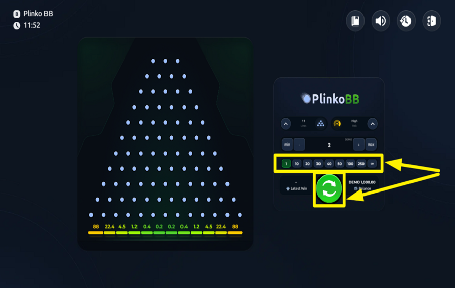 Plinko BB ACTIVER LA LECTURE AUTOMATIQUE.