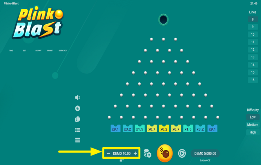 Plinko Blast WÄHLEN SIE IHREN EINSATZ.