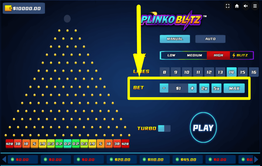 Plinko Blitz PIAZZA LA SCOMMESSA TOTALE.