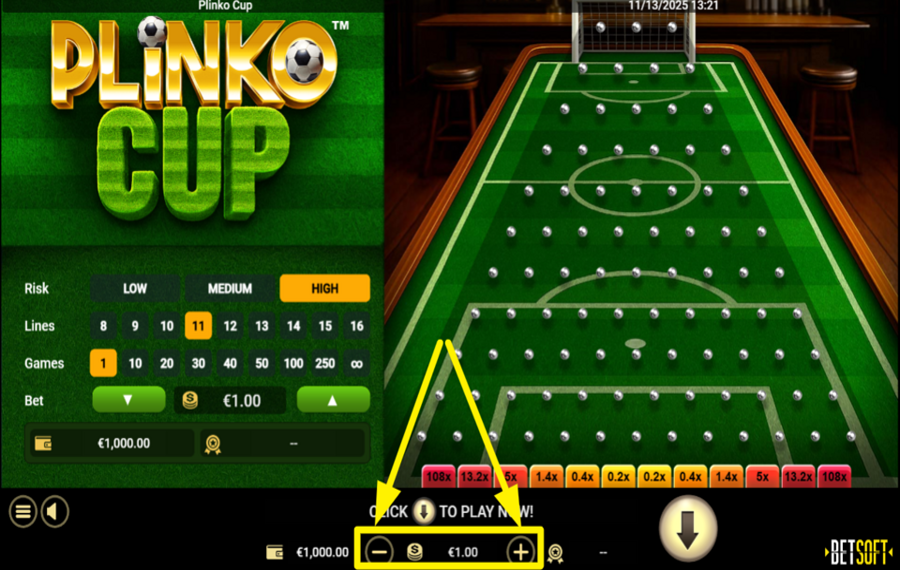 Plinko Cup SELECT YOUR BET.