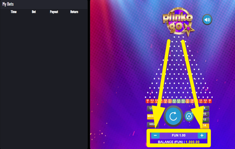 Plinko Go SCEGLI LA TUA SCOMMESSA.