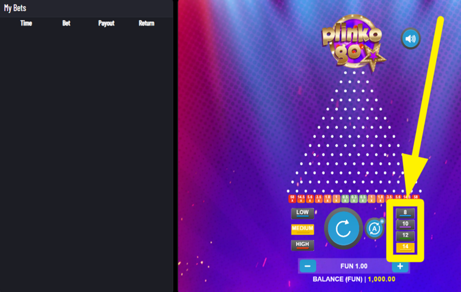 Plinko Go DETERMINARE LE FILE DI SPILLI.