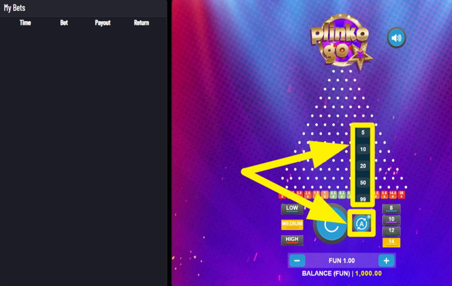 Plinko Go UTILIZZA LA FUNZIONE DI RIPRODUZIONE AUTOMATICA.