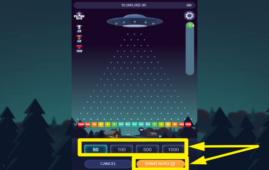 Plinko UFO ACTIVER LA LECTURE AUTOMATIQUE.