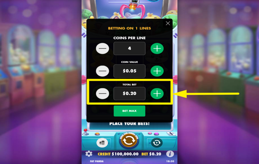 Plushie Wins ADJUST YOUR TOTAL BET.