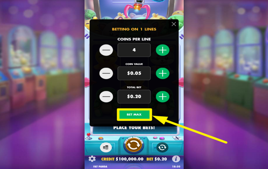 Plushie Wins SET THE MAXIMUM BET.