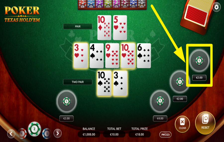 Poker Texas Hold Em OPTEZ POUR LE PARI RIVIÈRE.