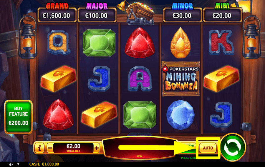 Pokerstars Mining Bonanza ВРАЩЕНИЕ АВТОМАТИЧЕСКИ.