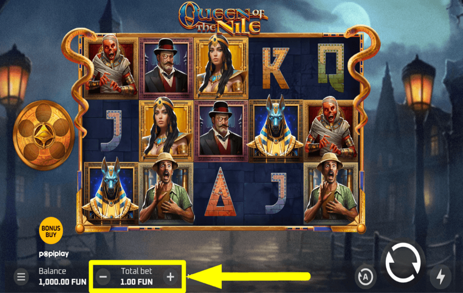 Popiplay Queen of the Nile IMPOSTA LA TUA PUNTATA TOTALE.