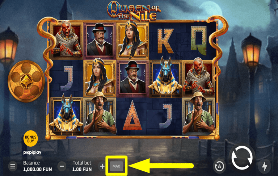 Popiplay Queen of the Nile PUNTA L'IMPORTO MASSIMO.