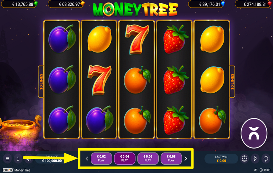 PopOk Gaming Money Tree ОПРЕДЕЛИТЕ ЗНАЧЕНИЕ СТАВКИ.