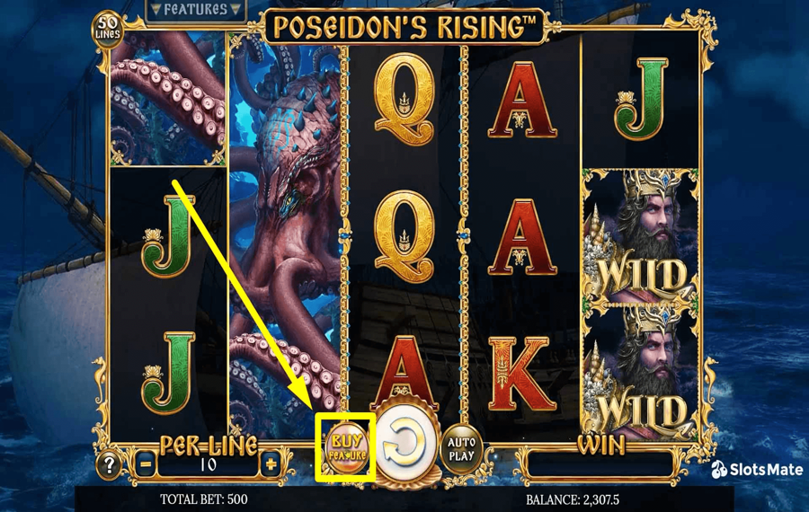 Poseidons Rising Verwendung der optionalen Option „Funktion kaufen“.