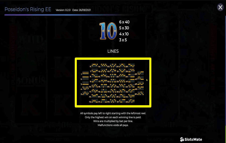 Poseidons Rising Expanded Edition Выберите линии выплат.