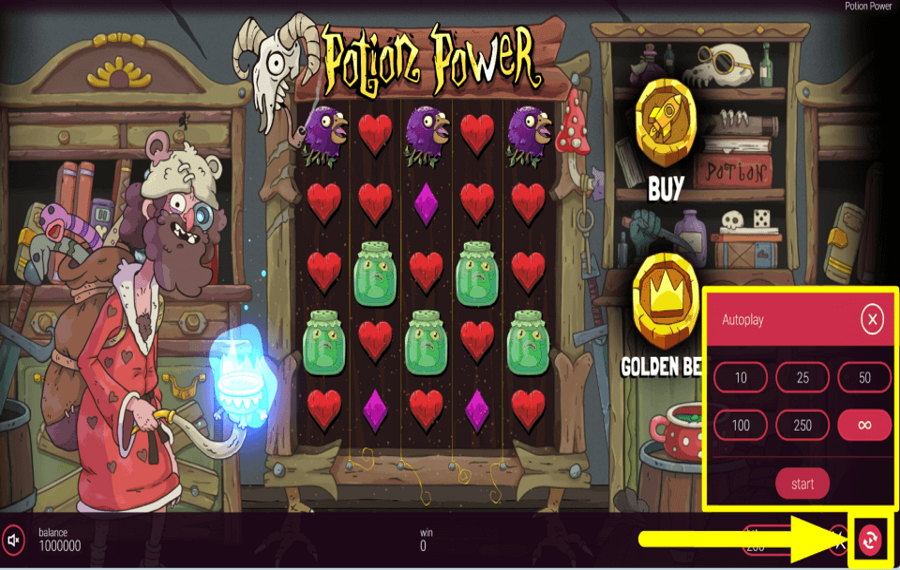 Potion Power START AUTOPLAY.