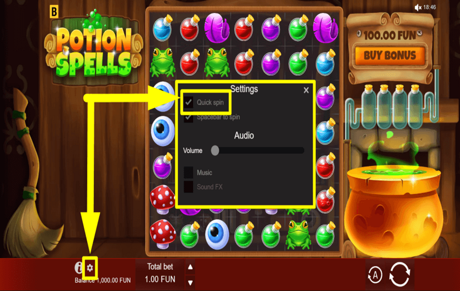 Potion Spells ИСПОЛЬЗУЙТЕ БЫСТРЫЕ ВРАЩЕНИЯ.