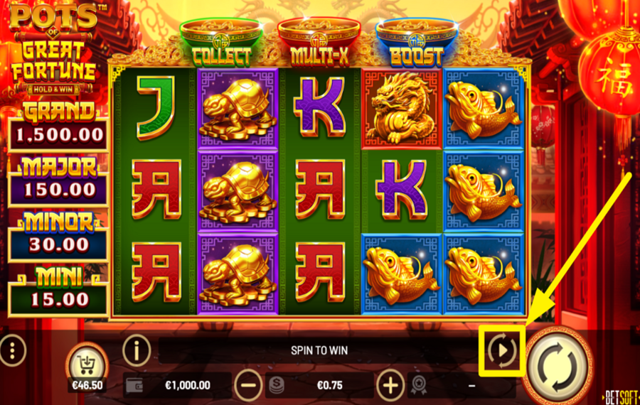 Pots of Great Fortune Hold and Win ACTIVEZ L'ESSORAGE AUTOMATIQUE.