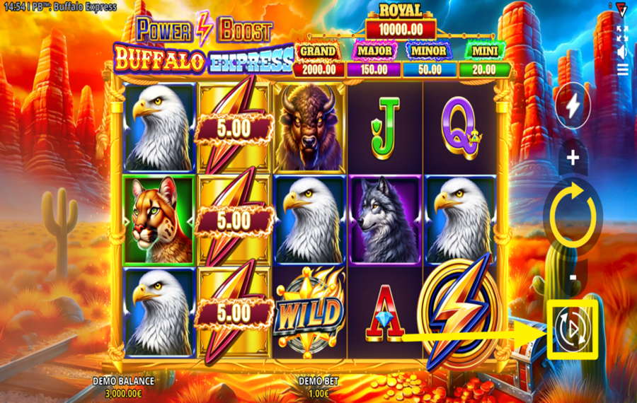 Power Boost Buffalo Express USE AUTOMATED SPINS.