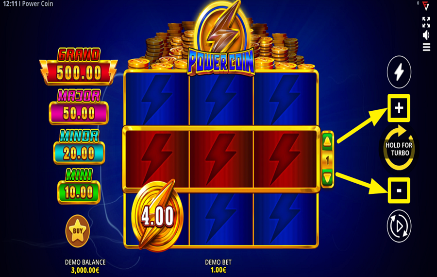 Power Coin Cash Up Series SPECIFY YOUR WAGER.