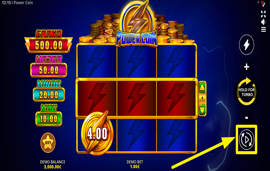 Power Coin Cash Up Series SPIN THE REELS AUTOMATICALLY.