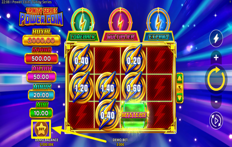 Power Coin Trinity Series BUY THE BONUS GAME.