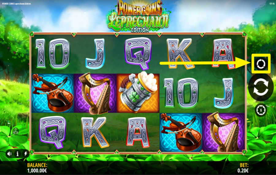 Power Coins Leprechaun Edition ВРАЩАЙТЕ БАРАБАНЫ АВТОМАТИЧЕСКИ.
