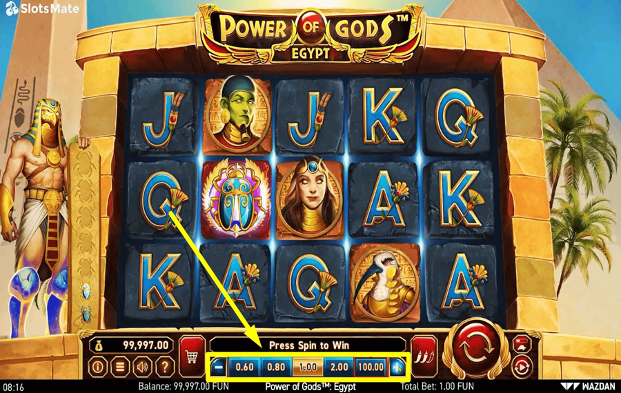 Power of Gods Egypt Выберите сумму ставки. 