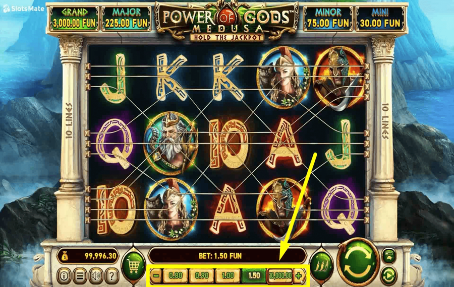 Power of Gods Medusa Choisissez le montant de votre mise. 