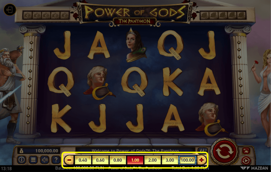 Power of Gods The Pantheon Schritt 1: Wählen Sie Ihre Wette aus