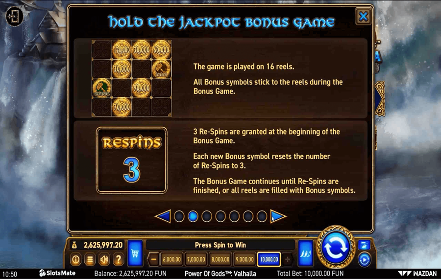 Power of Gods Valhalla Выберите линии выплат.