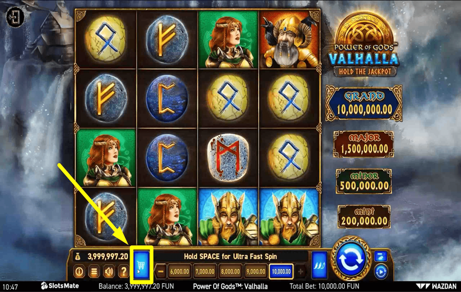 Power of Gods Valhalla Использование дополнительной функции «Бонусная покупка».