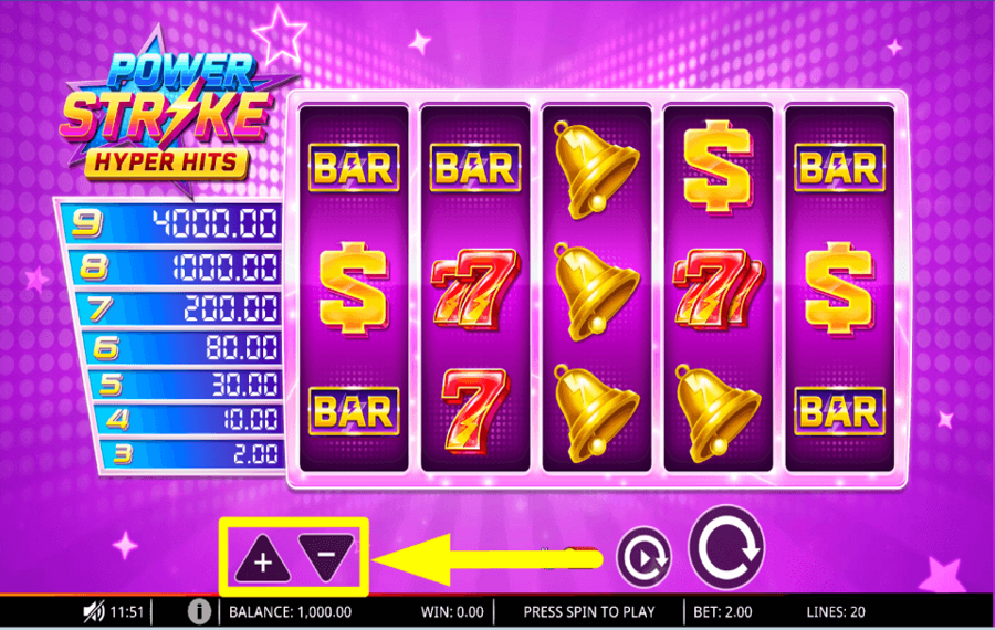 Power Strike Hyper Hits PLACE YOUR WAGER.