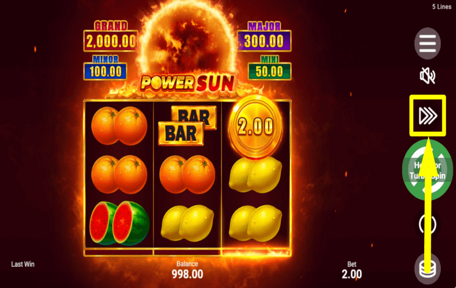 Power Sun ВКЛЮЧИТЬ РЕЖИМ ТУРБО.