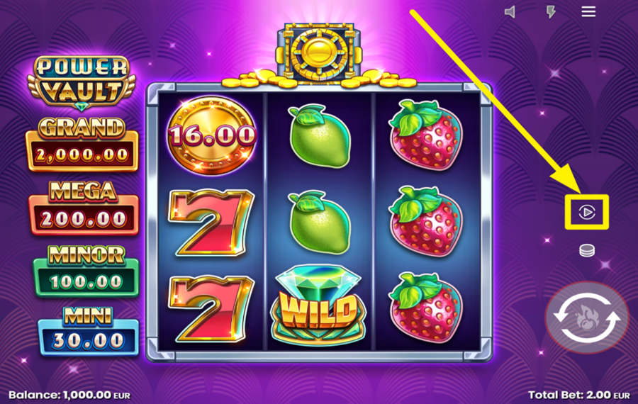 Power Vault ВЫБИРАЙТЕ АВТОМАТИЧЕСКИЕ ВРАЩЕНИЯ.