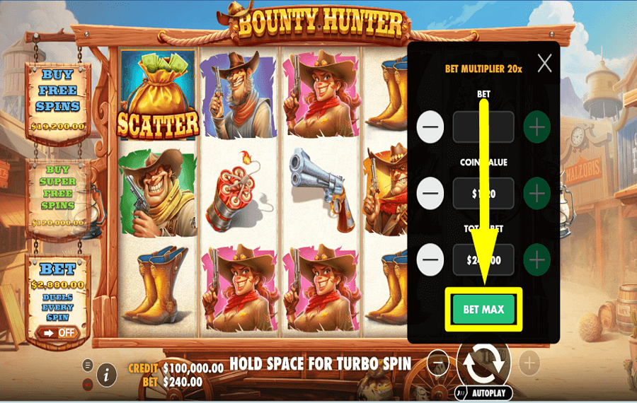 Pragmatic Play Bounty Hunter ERHÖHEN SIE DEN EINSATZ.