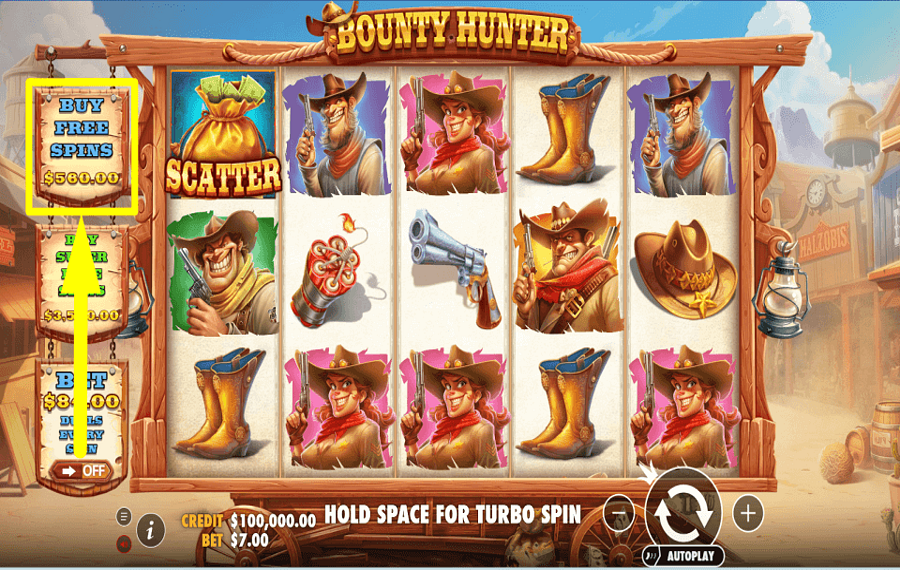 Pragmatic Play Bounty Hunter KAUFEN SIE ZUSÄTZLICHE DREHUNGEN.